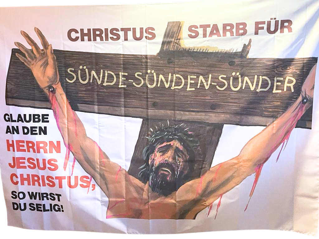 Banner - Jesus starb für Sünde, Sünden, Sünder
