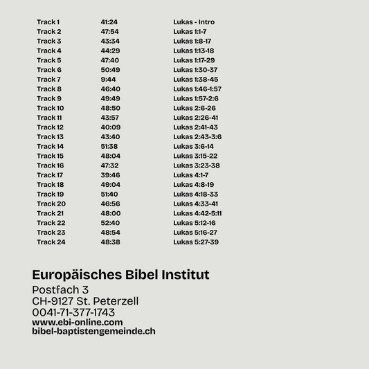 Lukas Evangelium, Teil 1