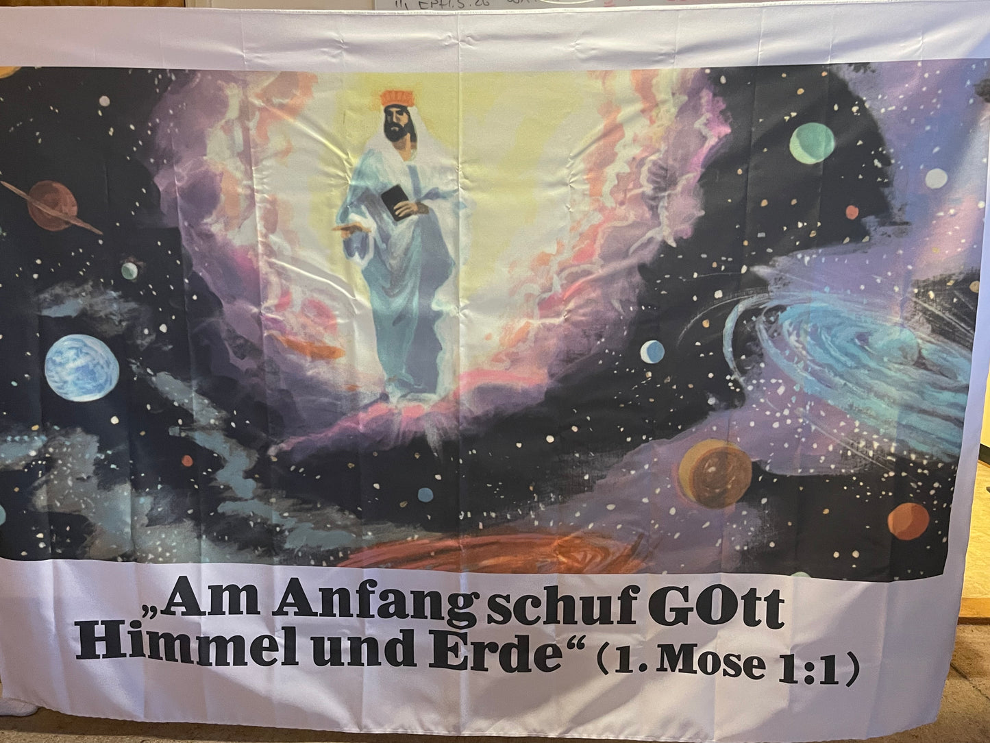 Banner - Am Anfang schuf Gott Himmel und Erde