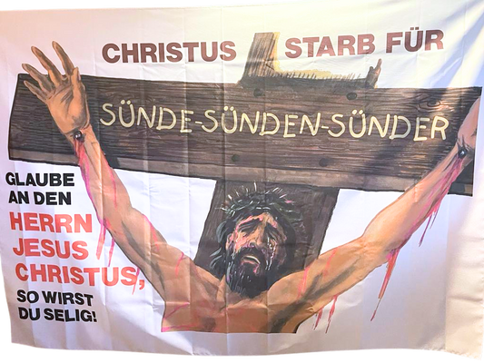 Banner - Jesus starb für Sünde, Sünden, Sünder