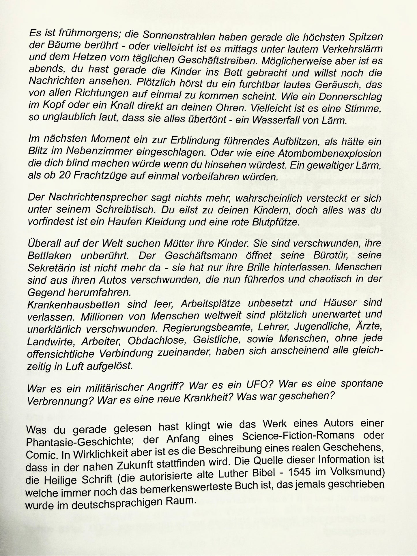 Millionen Verschwinden