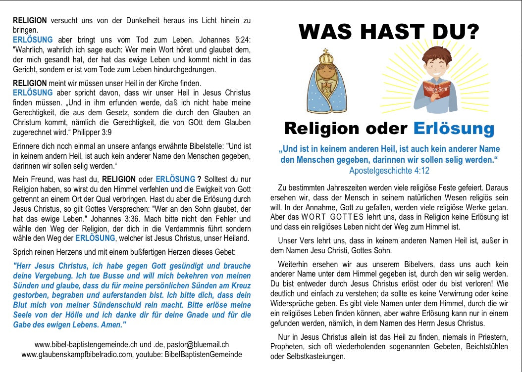 Traktat – Religion oder Erlösung