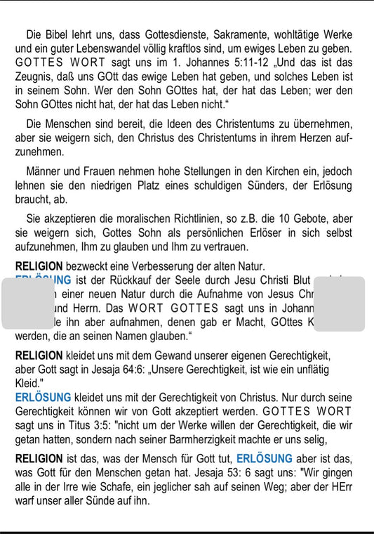 Traktat – Religion oder Erlösung