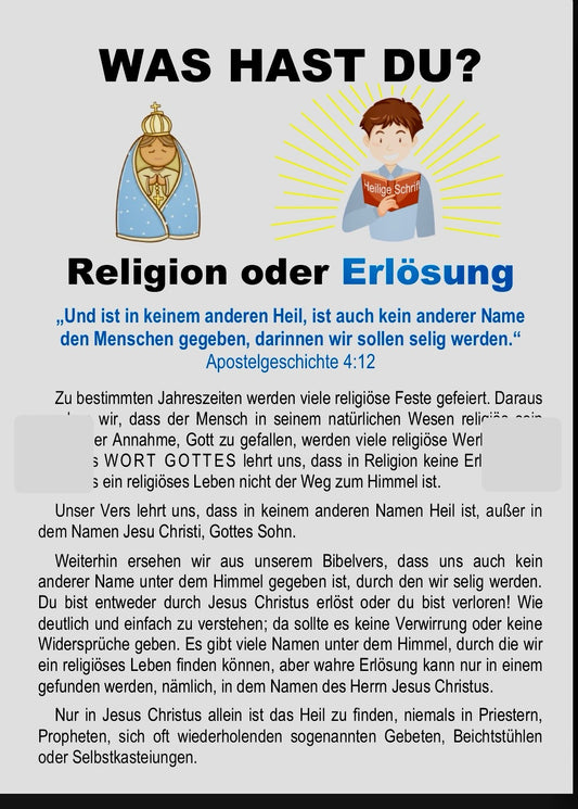 Traktat – Religion oder Erlösung