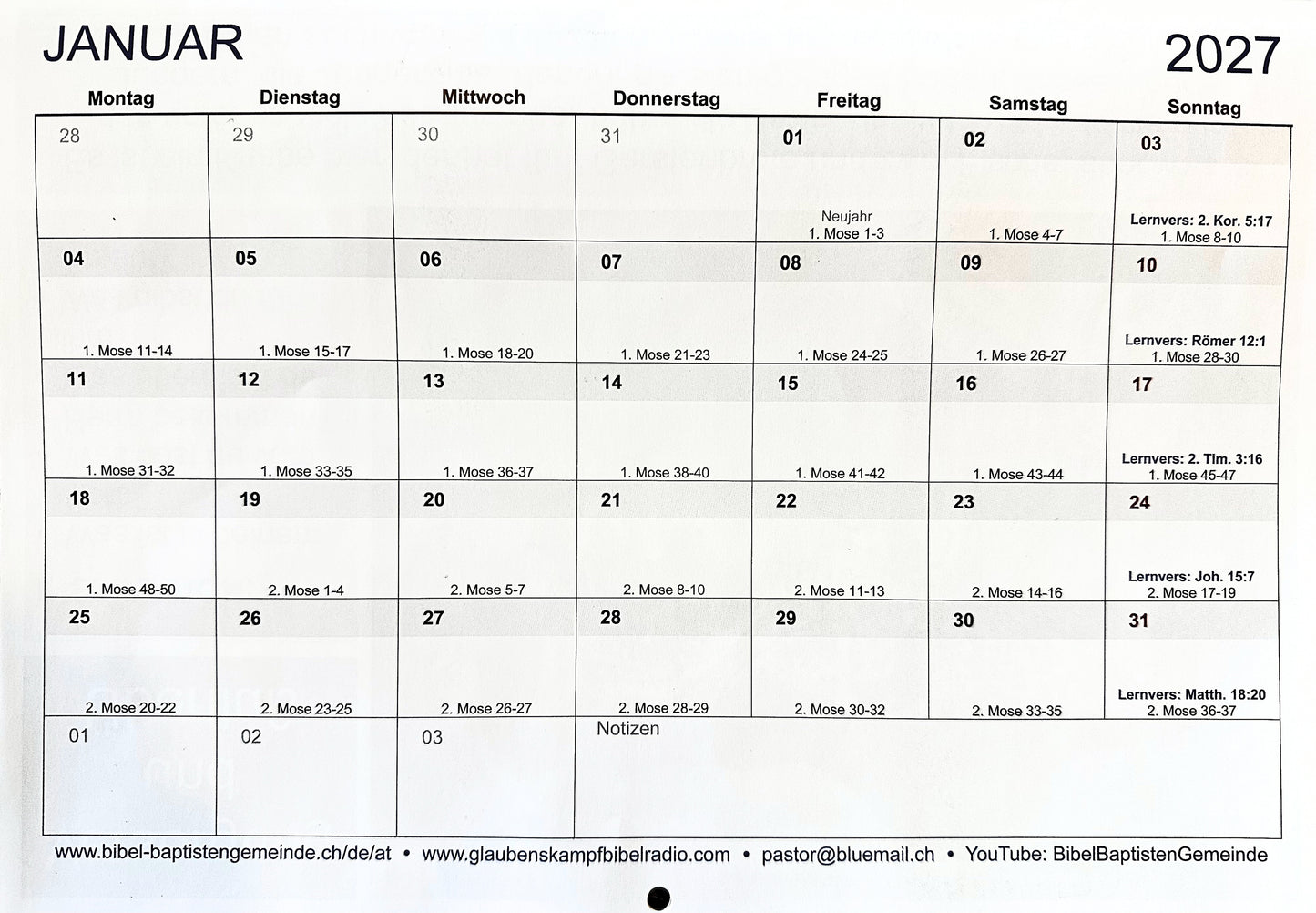 2027 Kalendar
